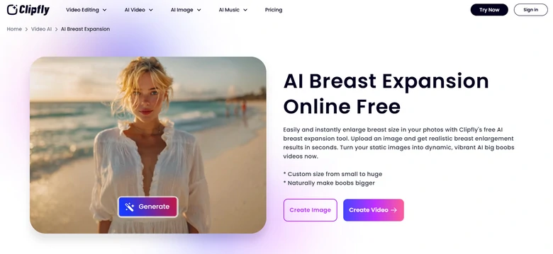 Clipfly AI Breast Expansion Tool
