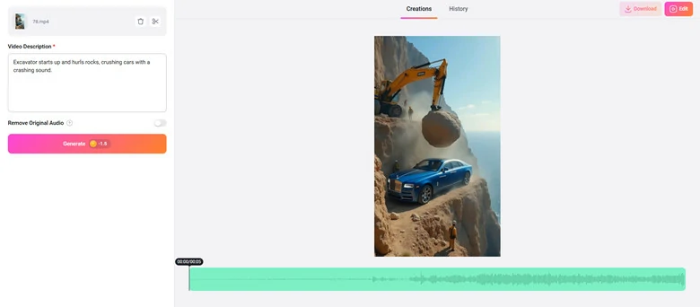 Add Sound Effects to AI Accident Video