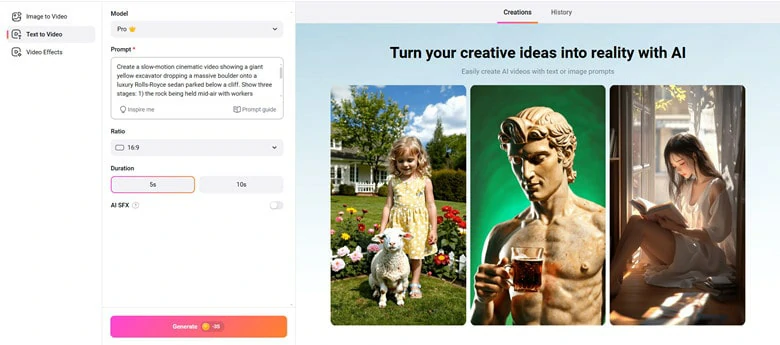 Visit FlexClip's Text-to-video Tool for AI Car Crash Video Generation
