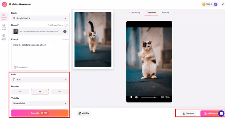 Make AI Cat Dancing from Your Own Image - Download