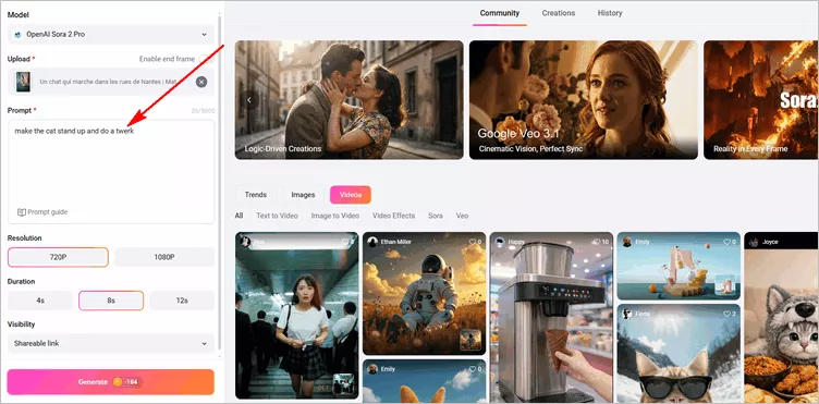 Make AI Cat Dancing from Your Own Image - Prompt