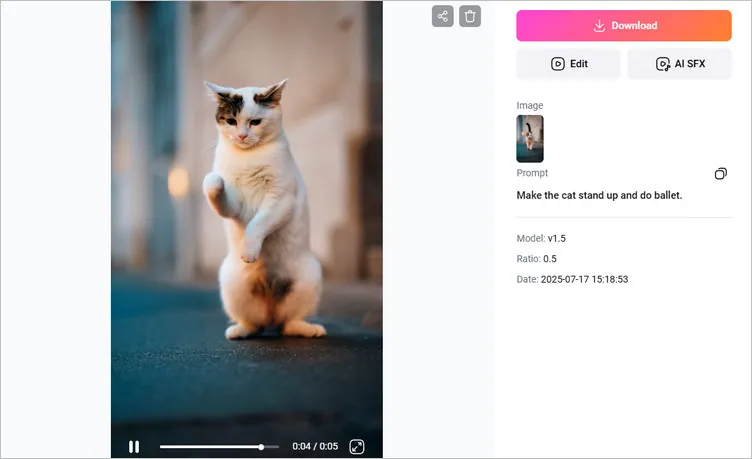 Make AI Cat Dancing from Your Own Image - Download