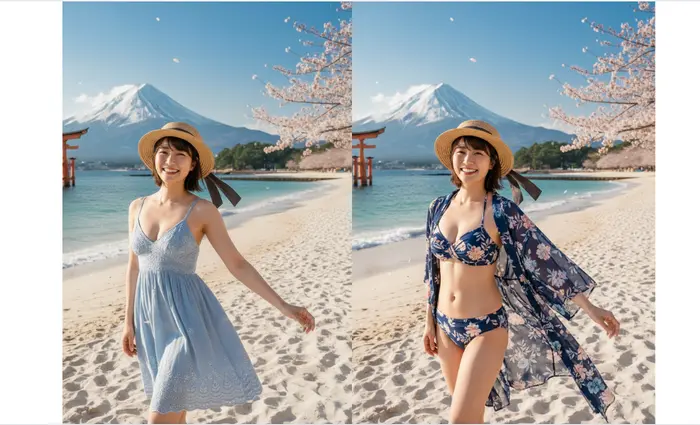 AIフォトエディターで服を置き換える