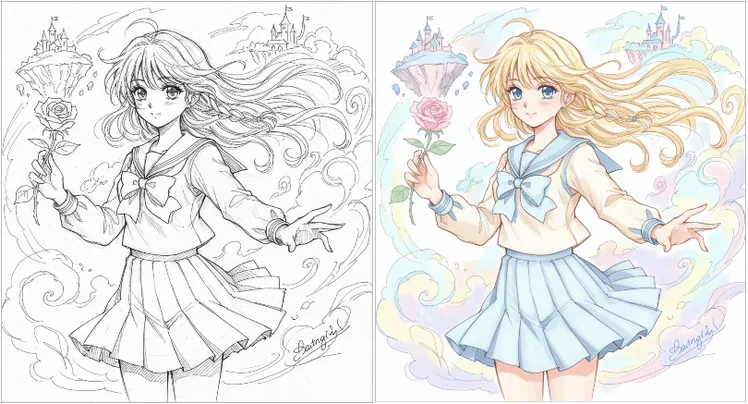 Colorize Anime Character Sketch