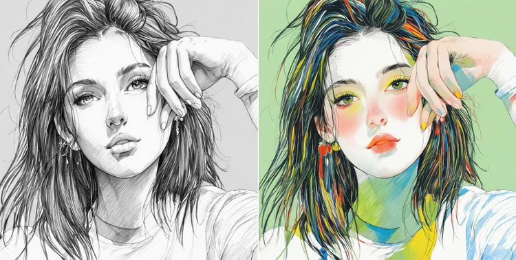 Colorize Sketch to Green Art