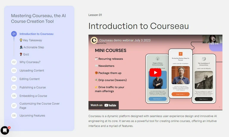 Courseau Generating a Course
