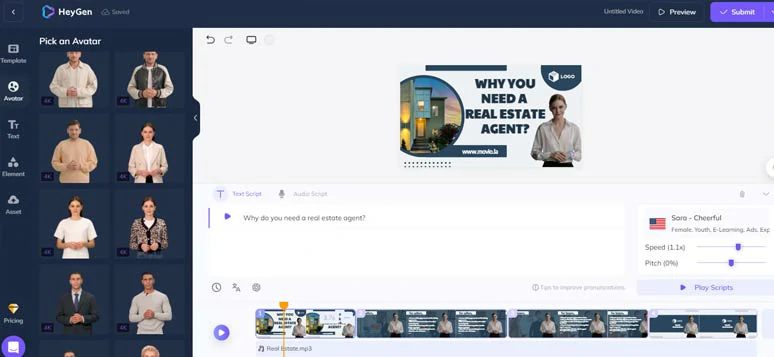 Create a virtual instructor-led AI explainer video by Heygen