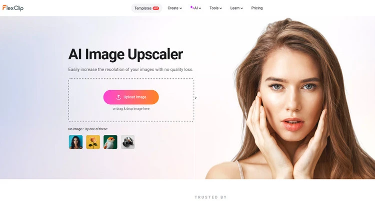 AI image upscaler - FlexClip