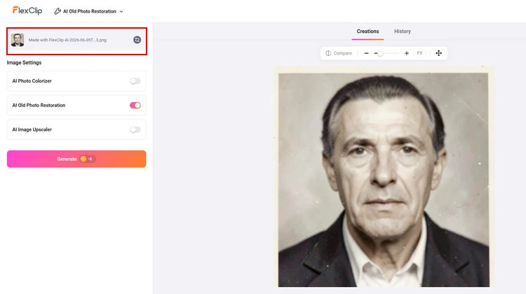 Upload Photos to AI Old Photo Restoration - FlexClip