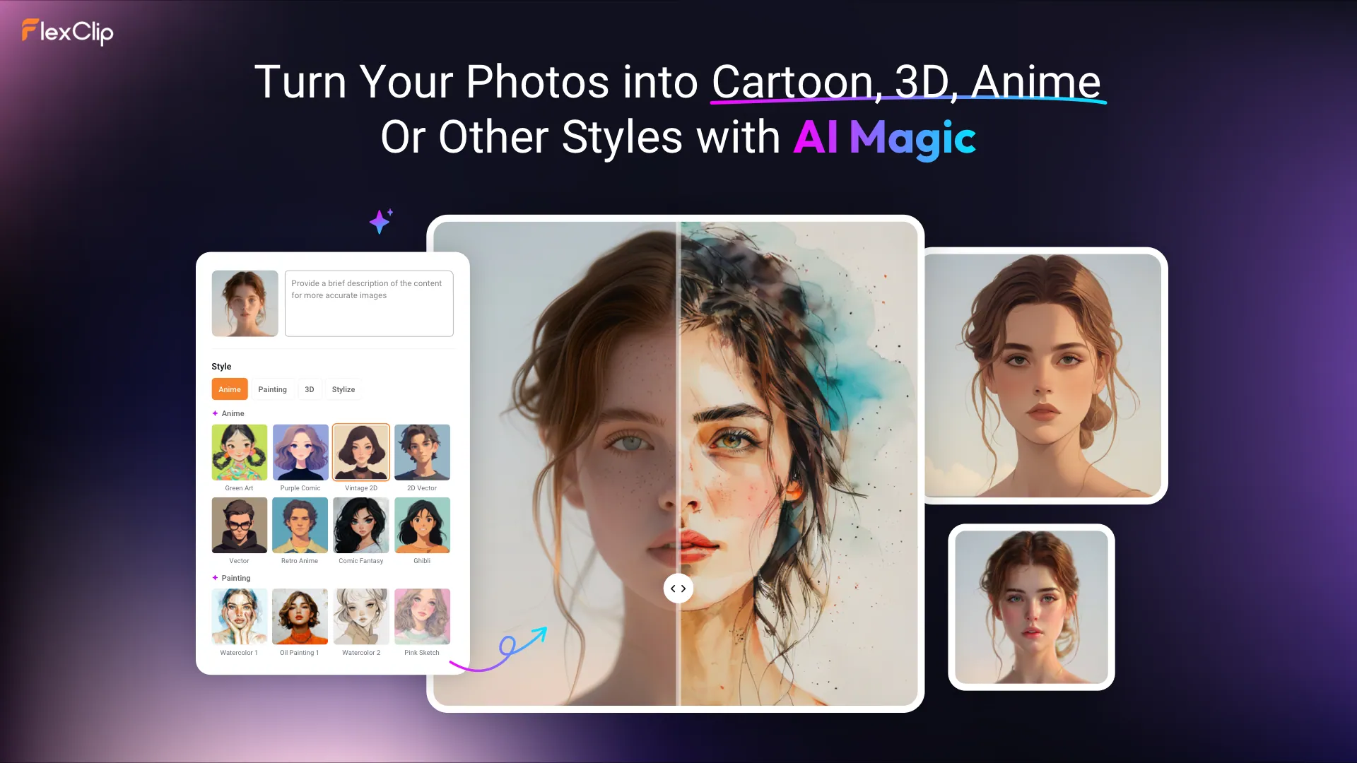 FlexClip's AI Image to Image Tool