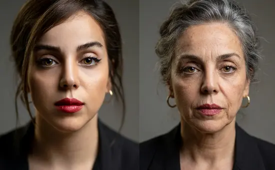 Old Age AI Face Filter Example - FlexClip