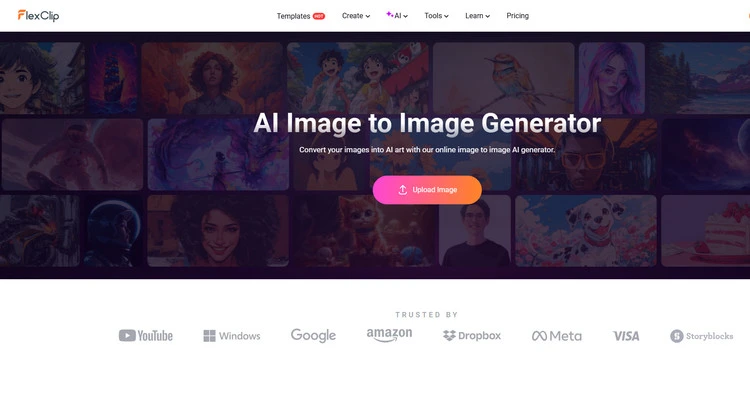 Upload Photos to AI Image to Image Generator - FlexClip