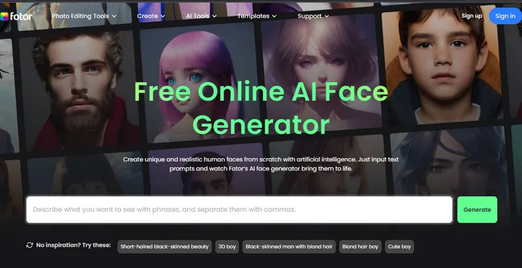 Online AI Face Generator - Fotor