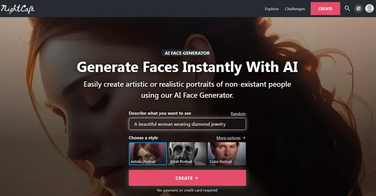 Online AI Face Generator - NightCafe