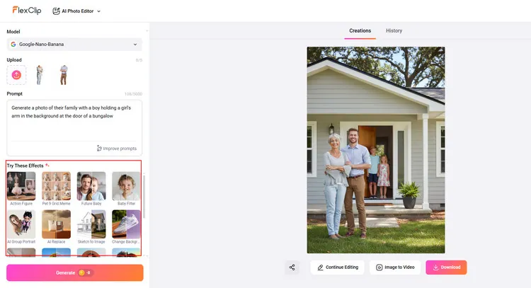 Edit AI Family Photo - FlexClip