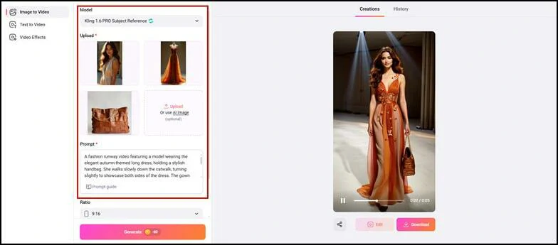 Generate AI Fashion Video with Multiple-image Reference Mode
