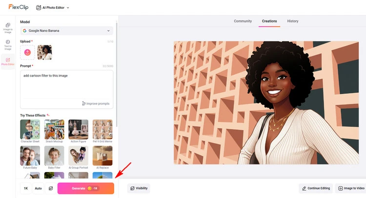 Add AI Filter to Photo - FlexClip