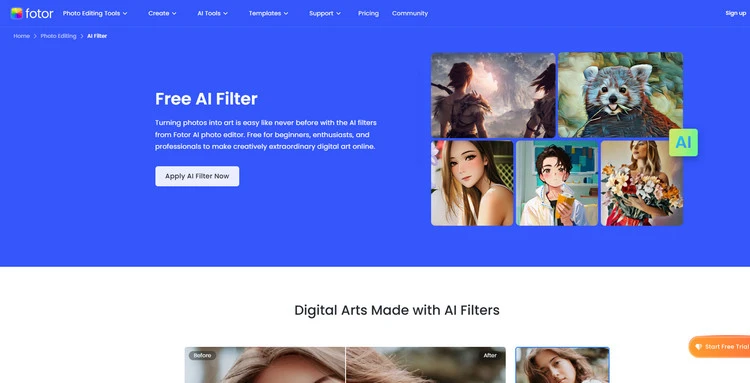 The Excellent Online AI Filter Generator - Fotor