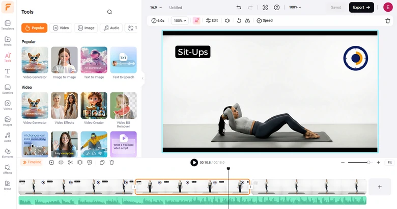 Edit the AI Fitness Video