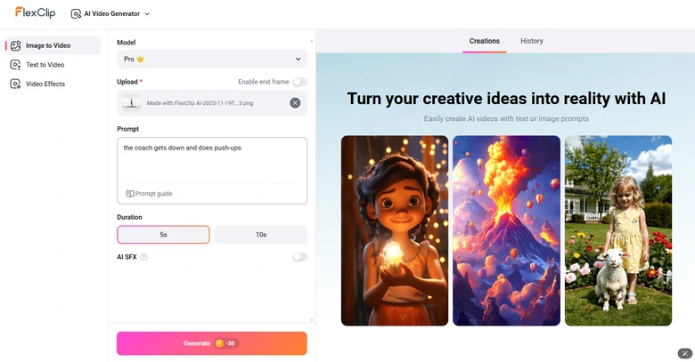 FlexClip Animating AI Coach Image