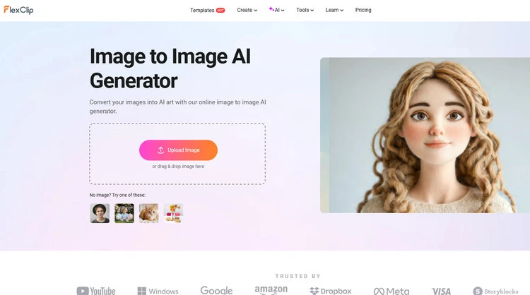 FlexClip's AI Image to Image Tool