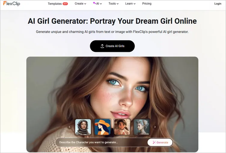 FlexClip's AI Girlfriend Photo Generator