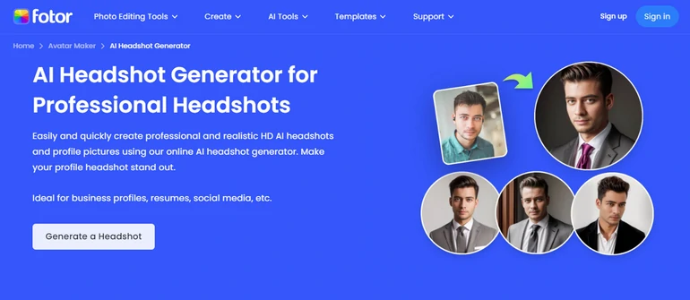 AI Headshot Generator - Fotor