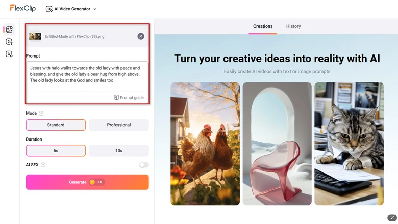 Upload Photo Collage & Enter Prompt