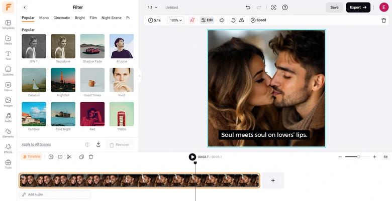 Edit AI Kissing Video