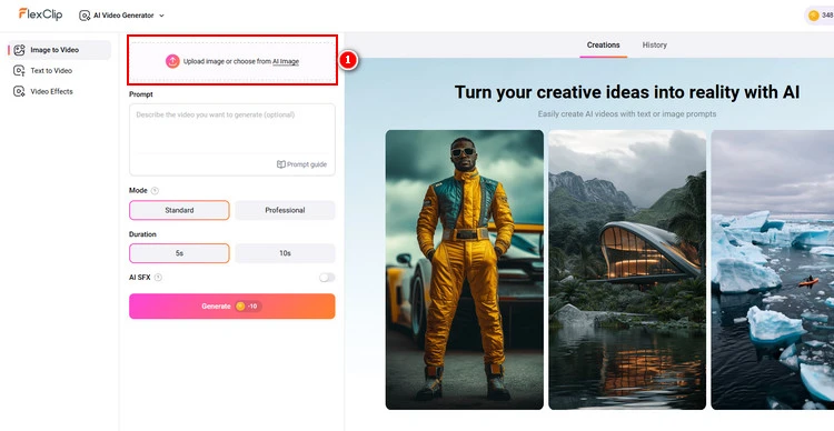 Upload Photo to AI Kung Fu Video Generator - FlexClip