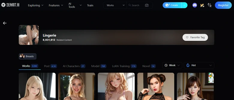 SeaArt AI Lingerie Generator