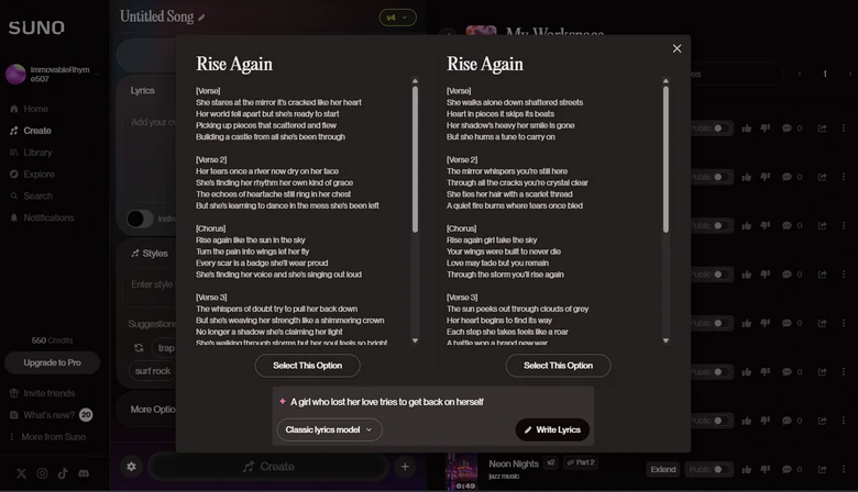 Suno AI Lyric Generation