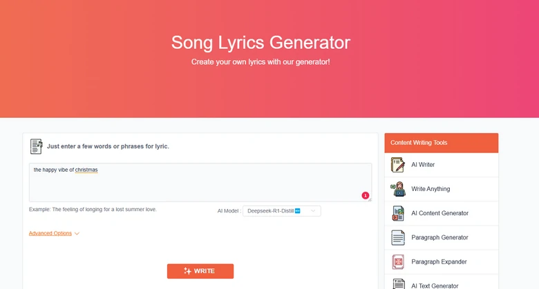 ToolBaz Generating Lyrics