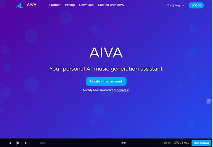 AIVA-テキストから音楽生成AIサービス