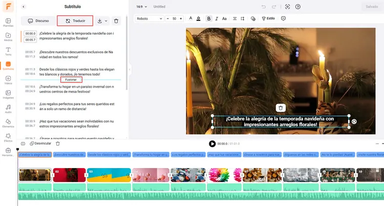 Editar subtítulos de letras para tu video musical con IA - FlexClip