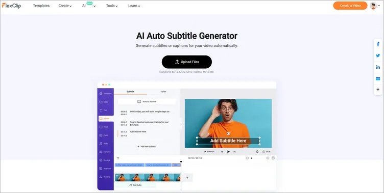 Auto AI Subtitle Generator - FlexClip