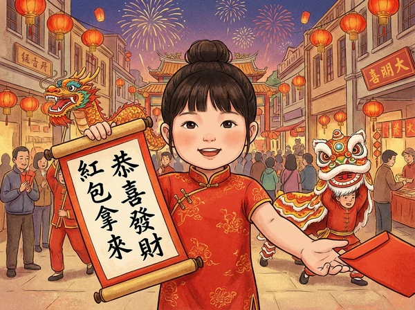 新年快樂圖範本 - 紅包拿來