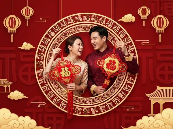 新年快樂圖範本 - 恩愛不疑