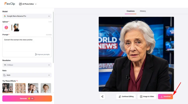Download Your AI Image - FlexClip