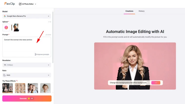Generate AI Photo - FlexClip