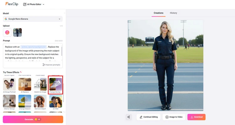 Edit AI Full Body Image - FlexClip