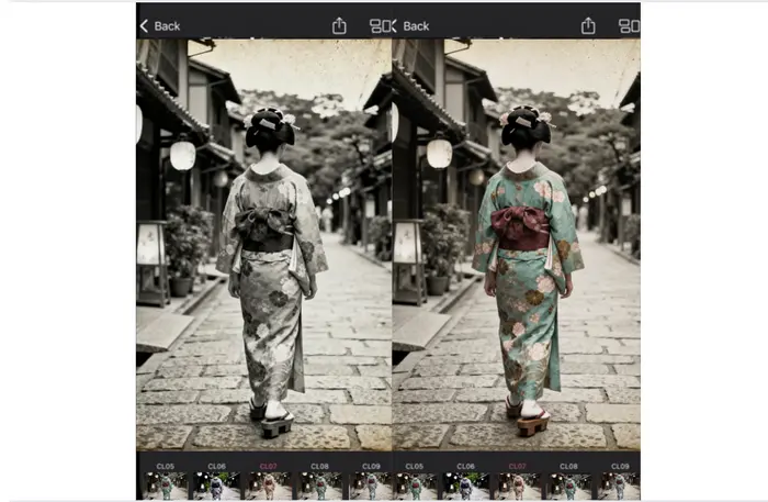 Ravenの白黒写真カラー化対比図