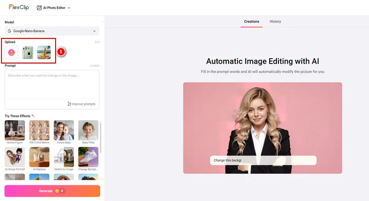 Upload Photo- FlexClip