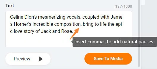 Insert commas to add natural pauses to make AI voices hyper-realistic