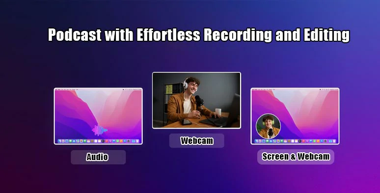 Podcast with effortless recording and editing by FlexClip online