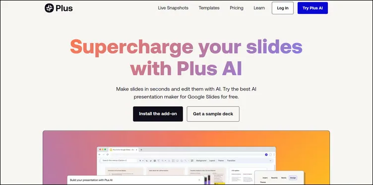 Plus AI  Free AI Presentation Maker for Google Slides