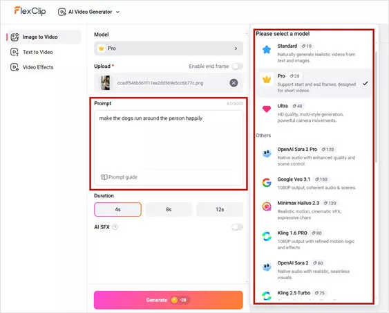 Enter the Animation Prompt for AI Puppy Video