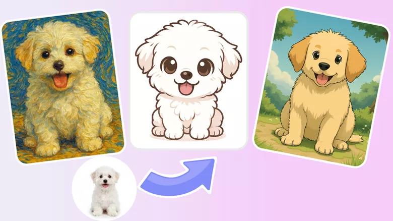 Puppy Creative Ideas with FlexClip: Turn Your Pet Photo into Various Styles