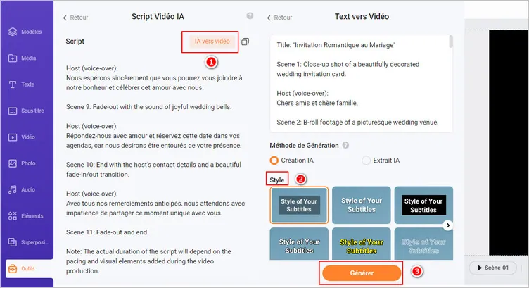 Convertissez du texte en vidéo pour les Réels de l'IA