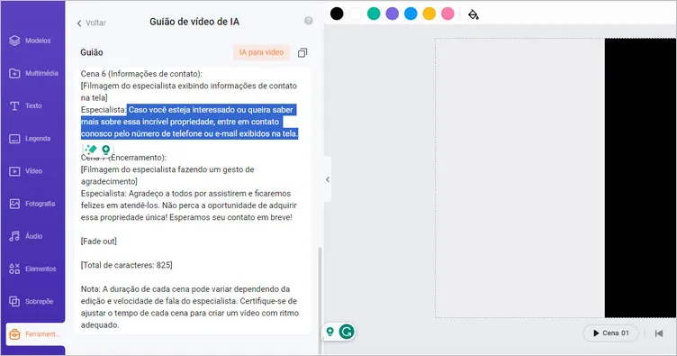 Afine os guiões dos Reels criados por IA.